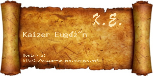Kaizer Eugén névjegykártya